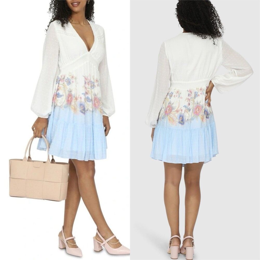 Belle and Bloom Women’s AYL900WHT All your Love Babydoll Floral Dress in White S